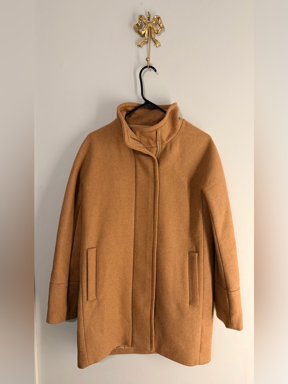 J. Crew Camel Stand Collar Coat